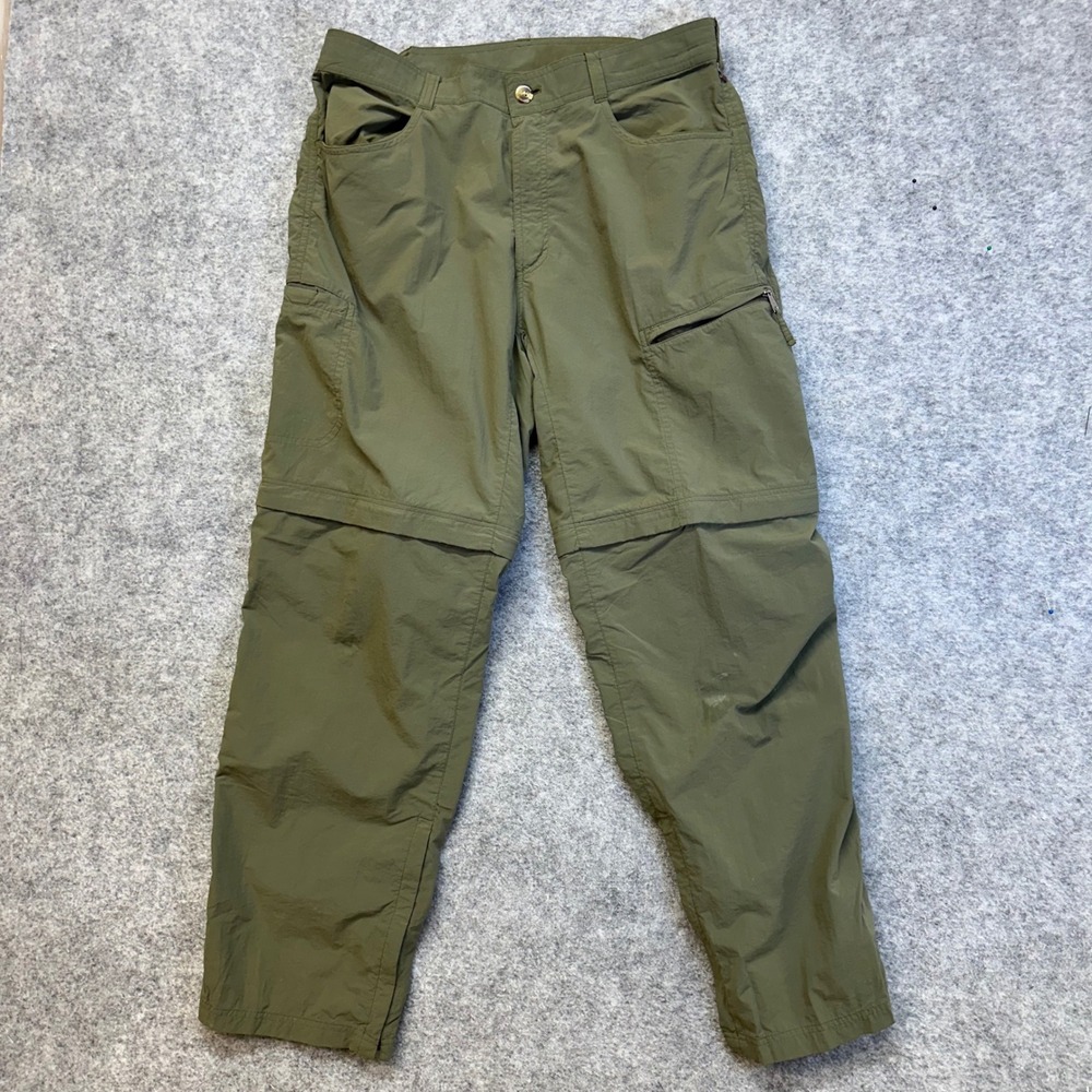 ExOfficio Convertible Hiking Pants Mens 36 Green Excellent Insect Shield Nylon